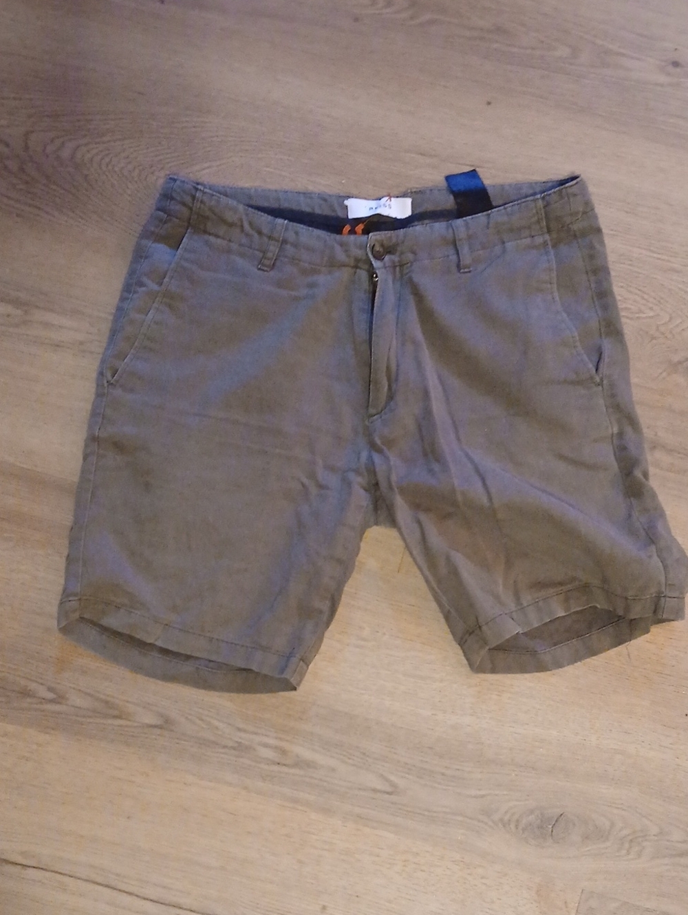 Reiss Olive Cotton Flat Front Men's Shorts